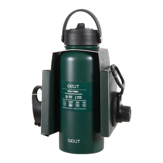Botella Térmica 950 Ml Gout - 3 Tapas Color Verde