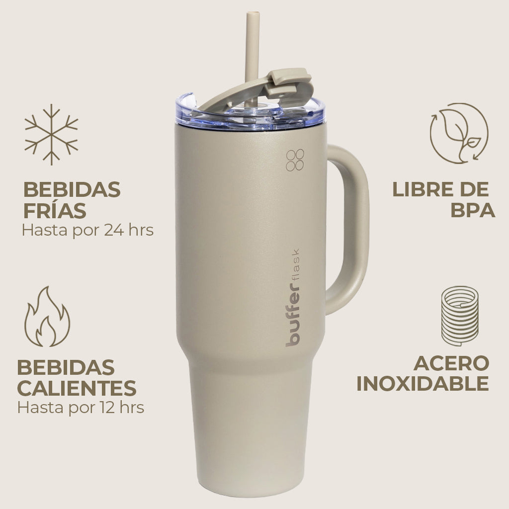 Botella Térmica Mug Buffer Acero Inoxidable 1,2 Lt Frio Y Calor Mocha