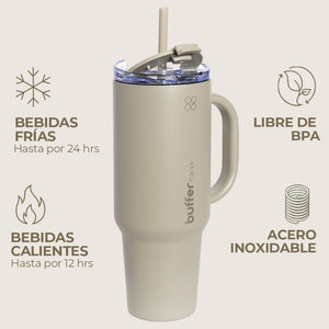 Botella Térmica Mug Buffer Acero Inoxidable 1,2 Lt Frio Y Calor Mocha