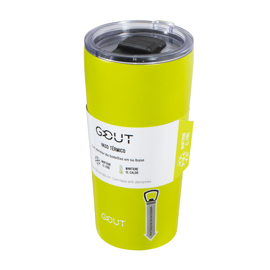 Mug Térmico 560Ml Con Abridor Gout - Verde Limon