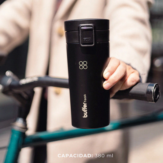 Mug Para Café Buffer Acero Inoxidable 380Ml Negro