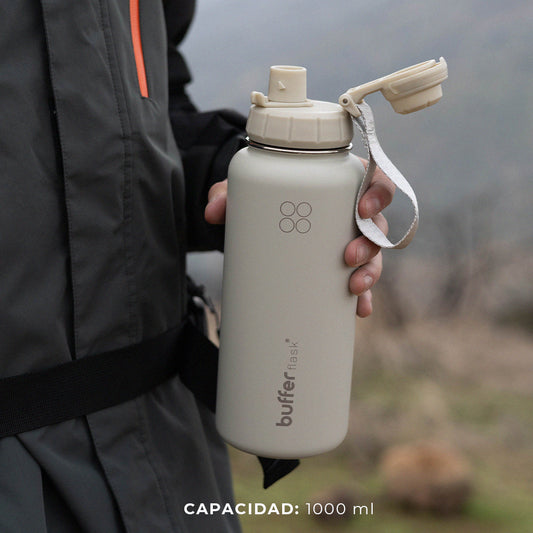 Botella Térmica Buffer Acero Inoxidable 950ml +4 Tapas Ivory