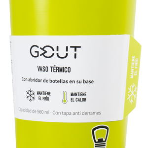 Mug Térmico 560Ml Con Abridor Gout - Verde Limon
