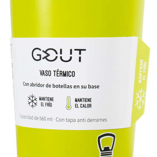 Mug Térmico 560Ml Con Abridor Gout - Verde Limon