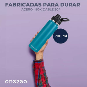 Botella Térmica One2Go Acero Inoxidable 700 Ml Petróleo
