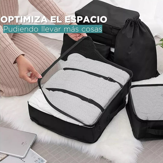 Set 8 Organizadores Maleta Viaje Casatua Negro