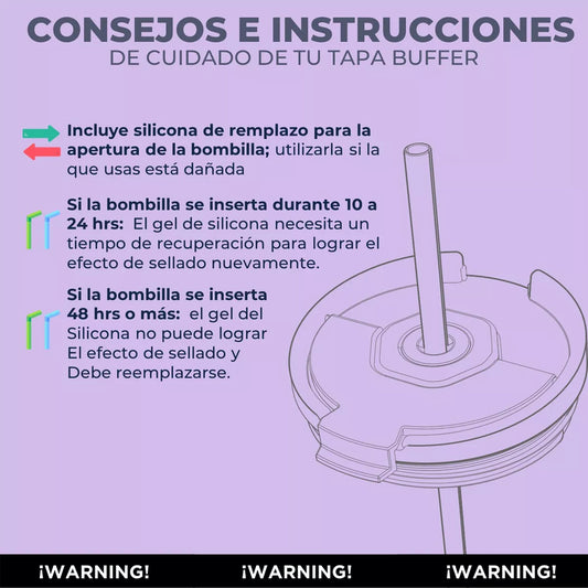 Botella Térmica Mug Buffer Acero Inoxidable 1,2 Lt Frio Y Calor Lila