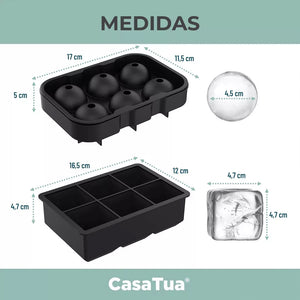 Set 2 Cubetas De 6 Hielos Silicona Casatua
