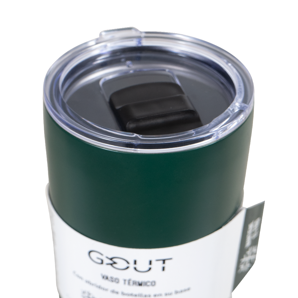 Mug Térmico 560 Ml Con Abridor Gout - Verde Oscuro
