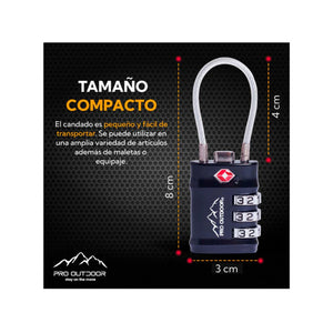 Candado para maletas Viaje Negro