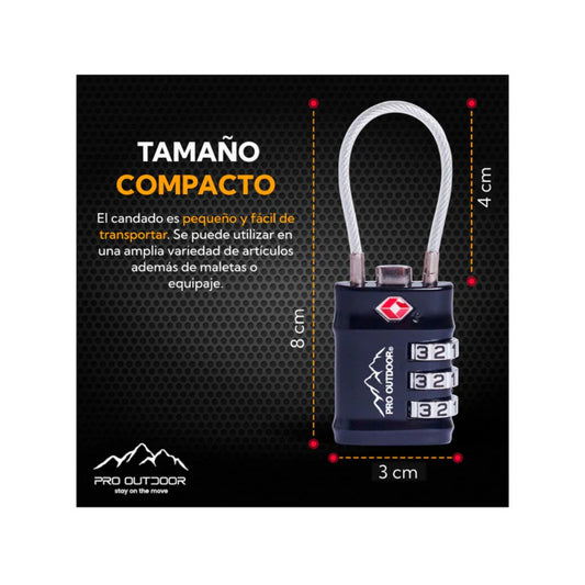 Candado para maletas Viaje Negro