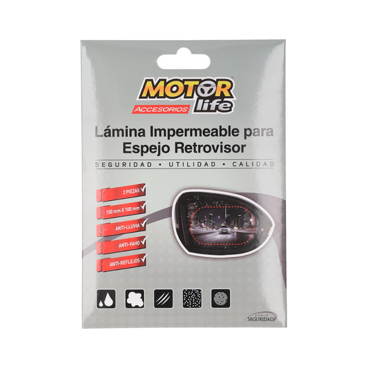 Set Láminas Antiempañante Para Espejos 2 Piezas Motorlife