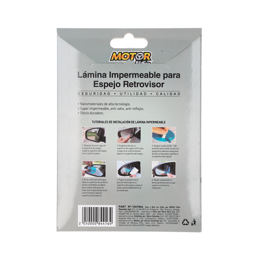 Set Láminas Antiempañante Para Espejos 2 Piezas Motorlife