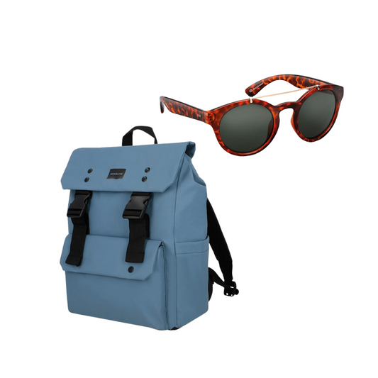 Combo 52% OFF: Mochila Kate Azul + Lentes de sol Rotter & Krauss