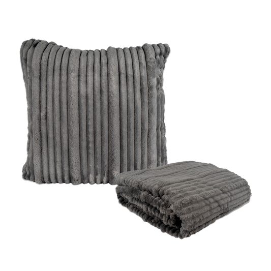 Cojín Manta Gris Oscuro INV26