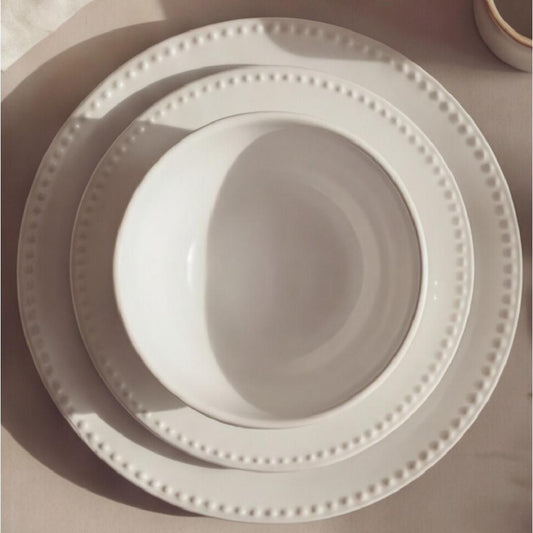 Set Vajilla 18 Piezas Blanco Natural Lugano
