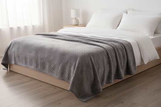Manta Fleece Panal 125x150cm Gris Oscuro