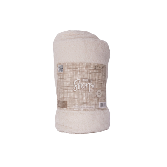 Combo Paraguas Retráctil Burdeo + Manta Sherpa Ecru