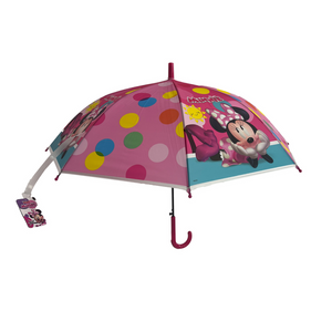 Combo Minnie: Paraguas Infantil Disney + Impermeable Gris Cara Minnie