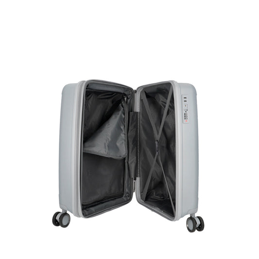 Maleta Cabina Saxoline Moonstone Impact Pro Plateada
