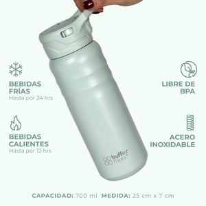 Combo Cuaderno Book Puffa 5MM + Mouse UGREEN Verde + Botella Buffer 700ml