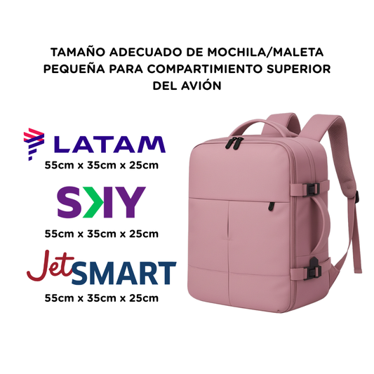 ✈️PACK EXCLUSIVO 2 Mochilas de Viaje Viral. 1 Mochila Negra 30L y 1 Mochila 36L Ripstop Lila