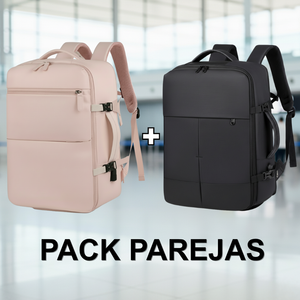 ✈️ Combo 2 Mochilas de Viaje Viral XL: 1 Mochila 40L Pink y 1 Mochila 36L Black. Pack Travel