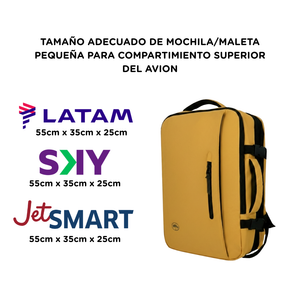 Mochila Viaje Viral XL 40L Llaima Mostaza. Resistente al Agua. BTS26