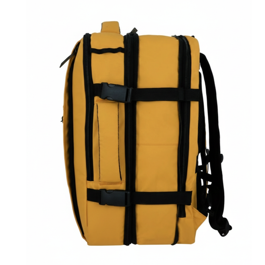 Mochila Viaje Viral XL 40L Llaima Mostaza. Resistente al Agua. BTS26