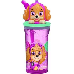 Combo 4 Toma Jugo Infantil con Figura 3D Paw Patrol, Minnie, Mickey