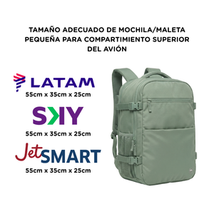 Combo 2 Mochilas Viaje Viral Montana Llaima 36L Expandibles Sage Green y Beige