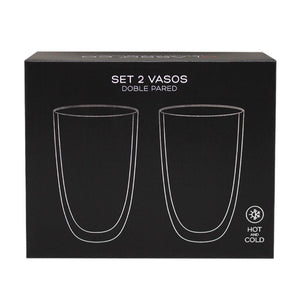 Combo 1 Cafetera Italiana 450ML Wayu + Set 2 Vasos Latte Glasso 473 ml
