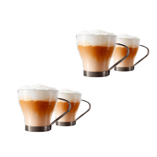 Combo Set 4 Tazas Cappuccino Allegra 200 ml + Café en grano Juan Valdez Nariño 454 g