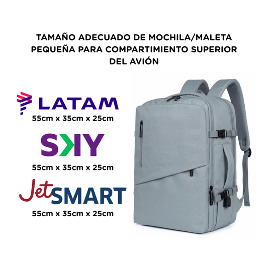 ✈️Combo 2 Mochilas Viaje Viral XL. Premium 36L: 1 Celeste y 1 Beige 💧Resistente al Agua Navigator.