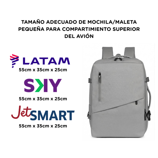 ✈️Combo 2 Mochilas Viaje Viral XL. Premium 36L: 1 Rosada y 1 Gris 💧Resistente al Agua Navigator.
