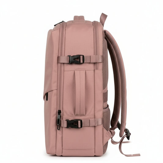 ✈️Combo 2 Mochilas Viaje Viral XL. Premium 36L: 1 Rosada y 1 Lila 💧Resistente al Agua Navigator.