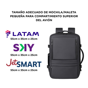 Combo 2 Mochilas Viaje T90 + T91 Impermeable XL 38L Navigator. Negras