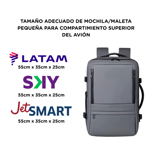 Combo 2 Mochilas Viaje  Impermeable XL 38L Navigator. 1 T90 Negra + 1 T91 Gris