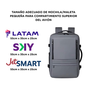 Combo 2 Mochilas Viaje T90 + T91 Impermeable XL 38L Navigator. Grises
