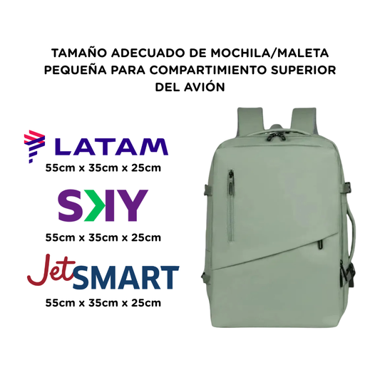 ✈️Combo 2 Mochilas Viaje Viral XL. Premium 36L: 1 Verde y 1 Beige 💧Resistente al Agua Navigator.
