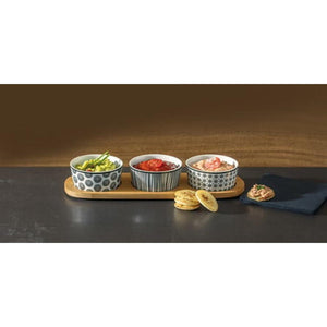 Set De Aperitivo De Bambú Y Cerámica 4 Piezas Secret De Gourmet