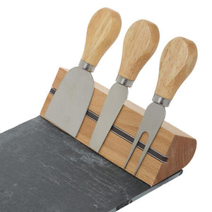 Set Para Cortar Quesos Con Pizarra 4 Piezas Secret De Gourmet