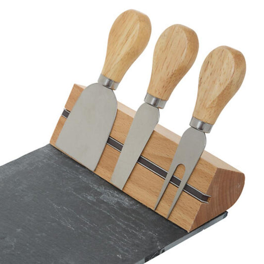 Set Para Cortar Quesos Con Pizarra 4 Piezas Secret De Gourmet