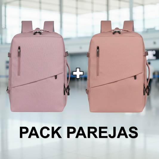 ✈️Combo 2 Mochilas Viaje Viral XL. Premium 36L: 1 Rosada y 1 Lila 💧Resistente al Agua Navigator.