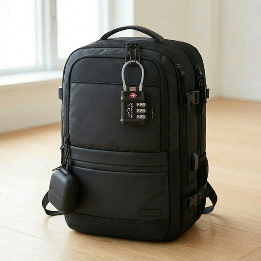 Mochila De Viaje 23L Airpack y Candado Negro (2 Piezas)
