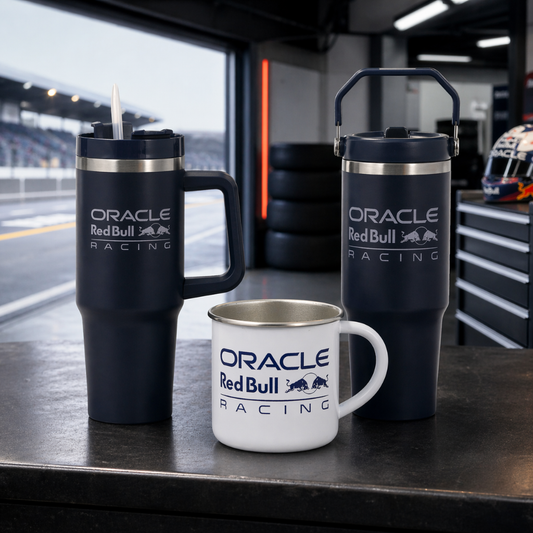 Combo Botellas Térmicas 900 ml Red Bull Racing + Mug Peltre