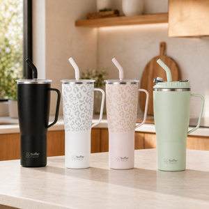 Combo 4 Mug Térmicos Buffer Roques 1Lt + Tapas Intercambiables