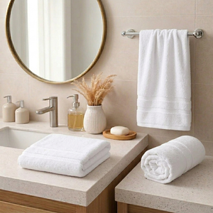 Set 3 Toallas Soft Twist Mashini Blanco 600 g/m² 3 Tamaños