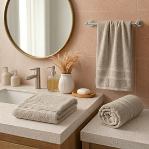 Set  3 Toallas Soft Twist Mashini Arena 600 g/m² 3 Tamaños