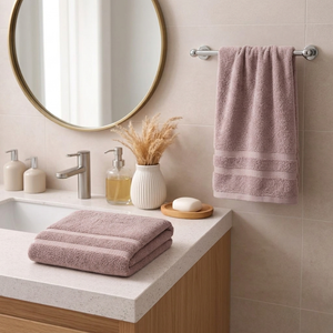 Set 2 Toallas Soft Twist Mashini Rosado 600 g/m² 2 Tamaños